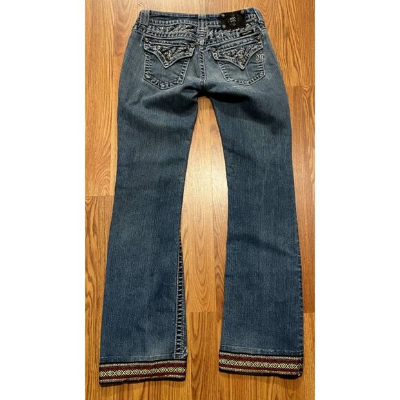 Miss Me Jeans Womens 26 Denim Pants Bedazzled Bling Pockets Distressed JE5639E2L - Picture 2 of 13